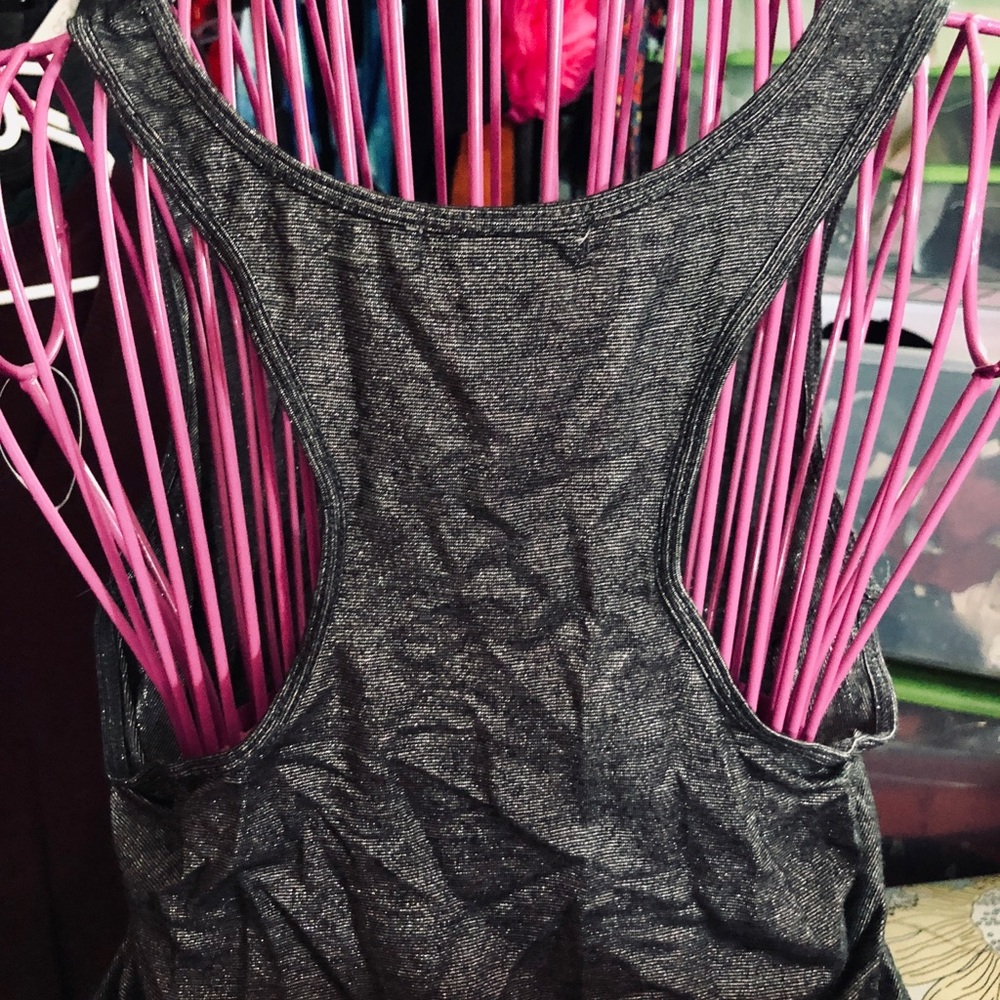 Old Navy racerback tank metallic gray black S